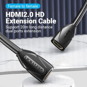 Vention HDMI v2.0 extension Cable Female to Female 0.5M Black, Gold - AAXBD