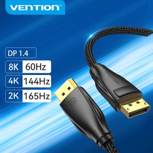 Cablu de ventilație Display Port 1.4 DP M / M 8K 1.5m - Bumbac împletit, Negru - HCCBG