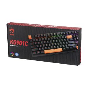 Tastatură mecanică pentru jocuri Marvo Tastatură mecanică pentru jocuri 87 de taste, capace portocalii TKL - KG901C