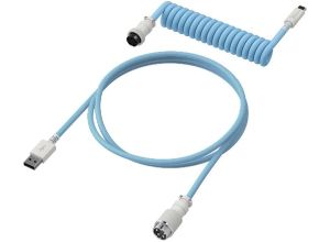 Cablu tastatură Cablu spiralat HyperX USB-C Albastru deschis-Alb