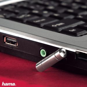 Mini microfon pentru laptop HAMA, 3.5mm, Argintiu