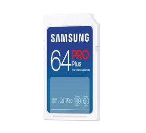Memorie Samsung 64GB SD Card PRO Plus, UHS-I, citire 180MB/s - scriere 130MB/s