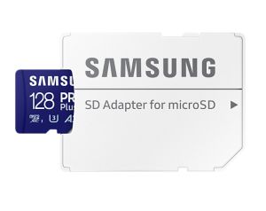 Memory Samsung 128GB micro SD Card PRO Plus with Adapter, UHS-I, Read 180MB/s - Write 130MB/s