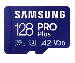 Memory Samsung 128GB micro SD Card PRO Plus with USB Reader, UHS-I, Read 180MB/s - Write 130MB/s