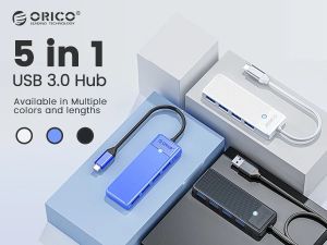 Hub Orico USB3.1 HUB Type-C - 3 x USB3.0, SD, TF - PAPW3AT-C3-015-BK