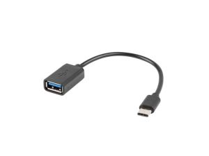 Адаптер Lanberg adapter USB-C(m) 2.0 -> USB-A(f) cable 15cm OTG, black
