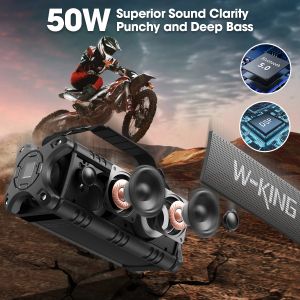 W-King Bluetooth Speaker - D8 Black - 50W