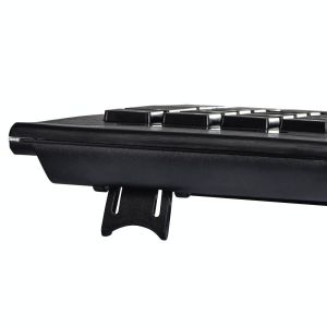 Tastatura multimedia HAMA Anzano, efect secundar iluminat in albastru, USB, cu cablu, negru