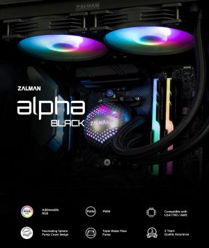 Zalman Water Cooling ALPHA 28 BLACK - Addressable RGB - LGA1700/AM5