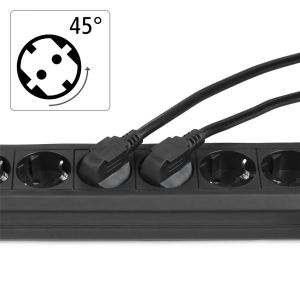 Distribution Panel HAMA 30394, 6-Way with Switch 1.4m, Black