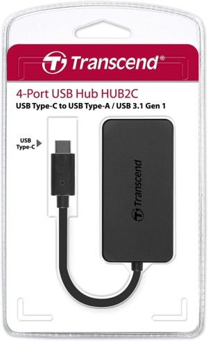 Hub USB Transcend HUB cu 4 porturi, USB 3.1 Gen 1, tip C