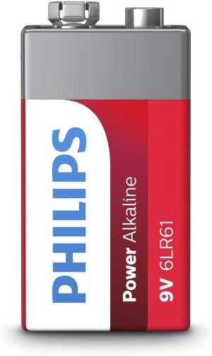 Baterie alcalină PHILIPS Power, 6LR61P1B / 10, 6LR61, 9V, 1 bucată/blister