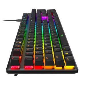 Геймърскa механична клавиатура HyperX Alloy Origins, HyperX Aqua суичове, RGB, Черен