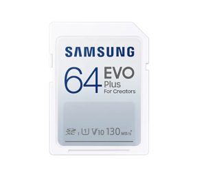 Memorie Samsung 64GB SD Card EVO Plus, Class10, Viteza de transfer de până la 130MB/s