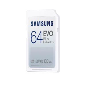 Memory Samsung 64GB SD Card EVO Plus, Class10, Transfer Speed up to 130MB/s