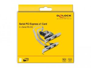 Delock slot pentru card de expansiune, PCI Express Card la 4 x Serial RS-232