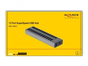 Delock External SuperSpeed USB Hub with 13 Ports, DELOCK-63738