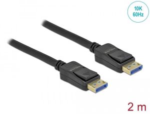 Кабел Delock DisplayPort 2.0 мъжко - DisplayPort мъжко, 2.0м, 10K, Черен