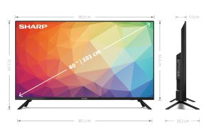 Television Sharp 40FG2EA, 40" LED Android TV, FULL HD 1920x1080 Frameless, DVB-T/T2/C/S/S2, Active Motion 400, Speaker 2x6W, Dolby Digital, DTS HD, Google Assistant, Chromecast Built-in, 2xHDMI, 3.5mm Headphone jack / line-out, CI+, USB, Wi-Fi, Bluetooth,