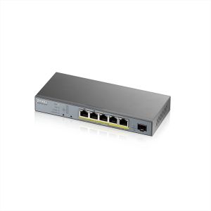 Switch ZyXEL GS1350-6HP, 6 Port managed CCTV PoE switch, long range, 60W, 802.3BT