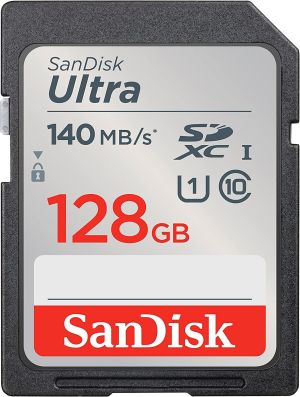 Card de memorie SANDISK Ultra SDXC, 128 GB, clasa 10, U1, 140 Mb/s