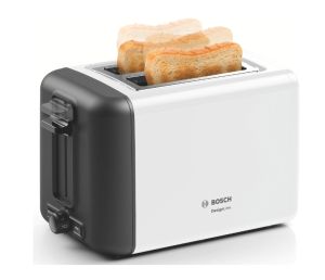 Тостер Bosch TAT3P421, Compact toaster, DesignLine, 820-970 W, Auto power off, Defrost and warm setting, Lifting high, White