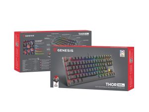 Keyboard Genesis Mechanical Gaming Keyboard Thor 303 TKL RGB Backlight Red Switch US Layout Black