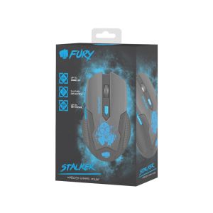 Mouse Fury Wireless gaming mouse, Stalker 2000DPI, Black-Blue
