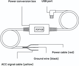 Kit de montare 70mai Kit cablu - Micro USB Midrive-UP02