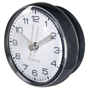 Часовник за баня Hama Mini, &Oslash;7 cm, за стена, вендузи, Черен