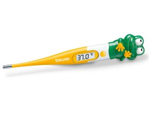 Термометър Beurer BY 11 Frog clinical thermometer, Contact-measurement technology, temperature alarm as from 37.8 C°, Display in C° and F°, Flexible measuring tip; Protective cap; Waterproof tip and display
