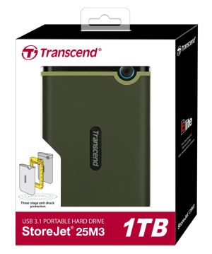 Hard disk Transcend 1TB Slim StoreJet2.5" M3G, HDD portabil