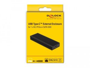 Delock External USB Type-C™ Combo Enclosure for M.2 NVMe PCIe or SATA SSD