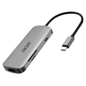 Acer 7in1 Type C dongle docking station: 1 x HDMI, 3 x USB3.2, 1 x SD/TF, 1 x PD