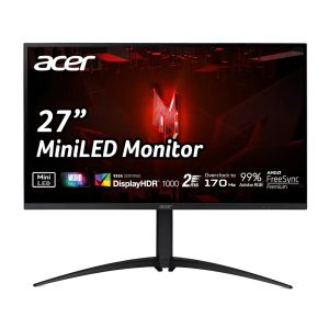 Monitor Acer Nitro XV275UP3biiprx, 27" VA, Anti-Glare, QHD Mini Led 2560x1440, 99% AdobeRGB, ZeroFrame, FreeSync Premium, up to 170Hz, 1ms, 100M:1, 600 up to 1000 cd/m2, 1xDP, 2xHDMI, Audio out, VESA, Tilt, Swivel, Hgt Adj, Pivot, Acer Display Widget, Bla