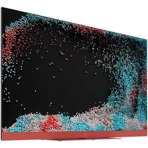 NOI. SEE By Loewe TV 55 inchi, TV în flux, 4K Ult, LED HDR, bară de sunet integrată, roșu coral