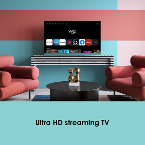 NOI. SEE By Loewe TV 43 inchi, TV în flux, 4K Ult, LED HDR, bară de sunet integrată, Aqua Blue