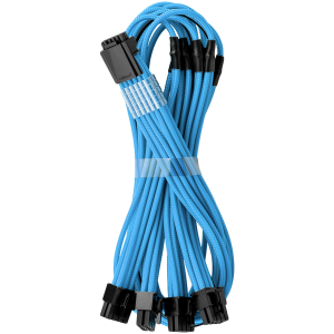 CableMod E-Series Pro ModMesh Sleeved 12VHPWR PCI-e Cable for Super Flower Leadex Platinum / Platinum SE / Titanium / V Gold Pro / V Platinum Pro, EVGA G7 / G6 / G5 / G3 / G2 / P2 / T2 (Light Blue, Nvidia 4000 series, 16-pin to Quad 8-pin, 60cm)