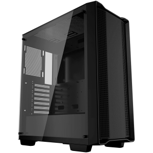 DeepCool CC560 Limited, Turn Mid, Mini-ITX/Micro-ATX/ATX, 1xUSB3.0, 1xUSB2.0, 1xAudio, fără ventilatoare, sticlă securizată, panou plasă, negru
