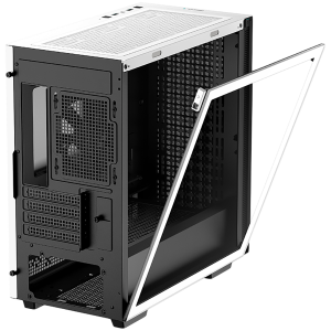 DeepCool CH370 WH, Mid Tower, Mini-ITX/Micro-ATX, 2xUSB3.0, 1xAudio, 1x120mm Pre-Installed Black Fan, Tempered Glass, Mesh Panel, White, R-CH370-WHNAM1-G-1