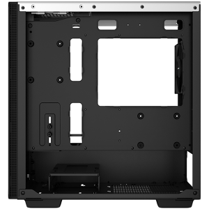 DeepCool CH370 WH, Turn Mid, Mini-ITX/Micro-ATX, 2xUSB3.0, 1xAudio, 1x120mm ventilator negru preinstalat, sticlă securizată, panou plasă, alb