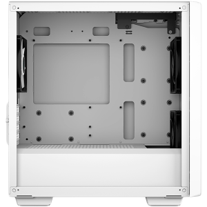 DeepCool CC360 ARGB WH, Turn Mid, Mini-ITX/Micro-ATX, 1xUSB3.0, 1xUSB2.0, 1xAudio, 3x120mm ventilatoare ARGB preinstalate, sticlă securizată, panou plasă, alb