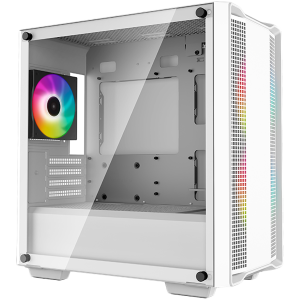 DeepCool CC360 ARGB WH, Mid Tower, Mini-ITX/Micro-ATX, 1xUSB3.0, 1xUSB2.0, 1xAudio, 3x120mm Pre-Installed ARGB Fans, Tempered Glass, Mesh Panel, White