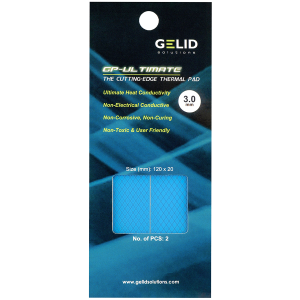 GELID GP-ULTIMATE 120×20 THERMAL PAD, Value Pack (2pcs included): 3 mm, Density (g/cm3): 3.2, Size (mm): 120 x 20, Thermal Conductivity (W/mK): 15