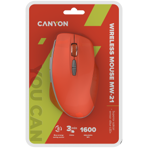 CANYON mouse MW-21 BlueLED 7buttons Wireless Red