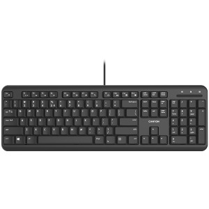 CANYON HKB-20, wired keyboard with Silent switches, 105 keys, black, 1.8 Meters cable length, Size 442*142*17.5mm, 460g, BG layout