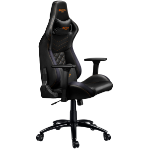 CANYON Nightfall GС-7, Gaming chair, PU leather, Cold molded foam, Metal Frame, Top gun mechanism, 90-160 degrees, 3D armrest, Class 4 gas lift, metal base, 60mm Nylon Castor, black and orange stitching