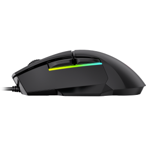 LORGAR Jetter 357, mouse de gaming, mouse optic de gaming cu 6 butoane programabile, senzor Pixart ATG4090, DPI poate fi de până la 8000, durata de viață a cheii de 30 de milioane de ori, cablu USB PVC de 1,8 m, acoperire UV mat și lumini RGB cu 4 LED-uri