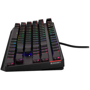 Tastatură roșie pentru jocuri Endorfy Thock TKL, comutatoare mecanice Kailh roșii, taste PBT cu două loturi, ARGB, USB, 2 ani garanție