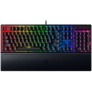 Razer BlackWidow V3, Green Mechanical Switch, US Layout, Tactile and Clicky, Full size, Razer Chroma™ backlighting with 16.8 million customizable color options, Wrist rest, 80 million keystroke lifespan,Multi-function digital roller, Aluminum const